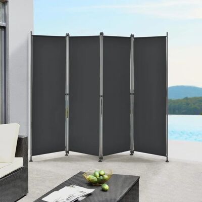 Pro.Tec Schwarz 4-Panel Raumteiler - Innen/Außen Pro.Tec Schwarz 4-Panel Raumteiler - Innen/Außen