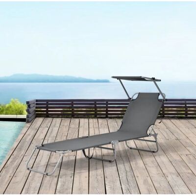 Casa.pro Chaise Longue Pliable avec Tetto Argozelo - Publicité Casa.pro Chaise Longue Pliable avec Tetto Argozelo - Publicité