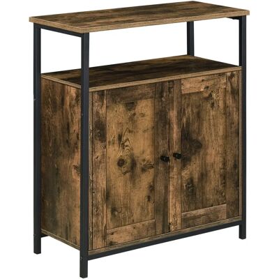 en.casa Aremark 79x60x30 Bois Foncé Noir Meuble en.casa Aremark 79x60x30 Bois Foncé Noir Meuble