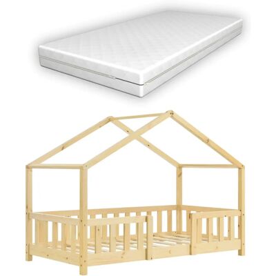fr.casa Lit Enfant Treviolo avec Matelas Orthopédique - Pin Naturel - Publicité fr.casa Lit Enfant Treviolo avec Matelas Orthopédique - Pin Naturel - Publicité