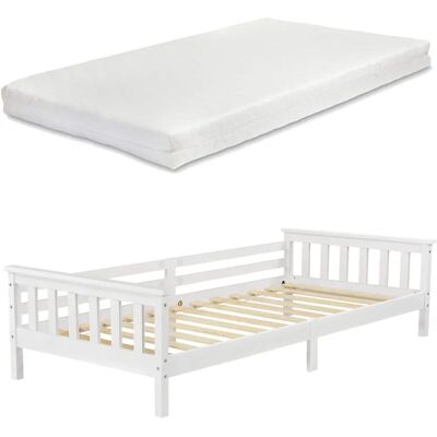 Lit d'enfant Nuuk avec rangement et matelas en mousse - Publicité Lit d'enfant Nuuk avec rangement et matelas en mousse - Publicité