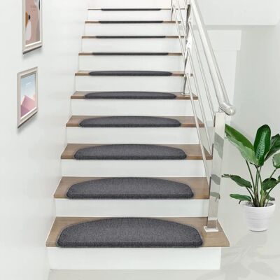 en.casa - Ensemble de 15 Tapis de Marche - Gris Foncé - Escaliers - Publicité en.casa - Ensemble de 15 Tapis de Marche - Gris Foncé - Escaliers - Publicité