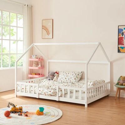 en.casa Lit pour Enfants - Structure en Pin en Forme de Maison - 206x126x135cm - Publicité en.casa Lit pour Enfants - Structure en Pin en Forme de Maison - 206x126x135cm - Publicité