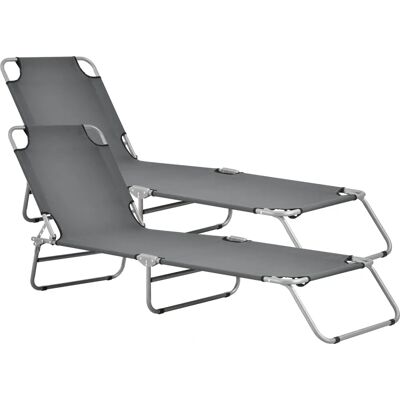 CASA.PRO Dunkelgraue Klappbare Sonnenliege - Verstellbar, Platzsparend, Stahl CASA.PRO Dunkelgraue Klappbare Sonnenliege - Verstellbar, Platzsparend, Stahl