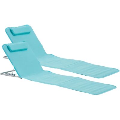 en.casa - Set aus 2 Strandmatten mit Tragetaschen - Türkis en.casa - Set aus 2 Strandmatten mit Tragetaschen - Türkis