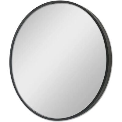 fr.casa Miroir mural rond Modugno 40cm en aluminium noir - Publicité fr.casa Miroir mural rond Modugno 40cm en aluminium noir - Publicité