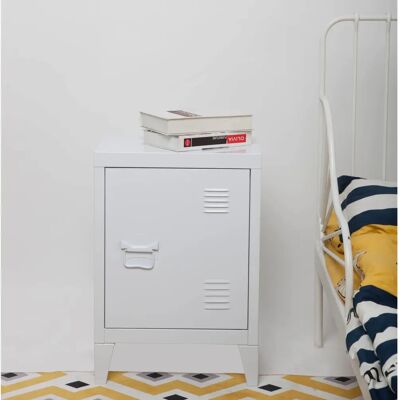 en.casa Mesita de noche Inari - Cerradura magnética, Blanco, 57x40x30 cm en.casa Mesita de noche Inari - Cerradura magnética, Blanco, 57x40x30 cm