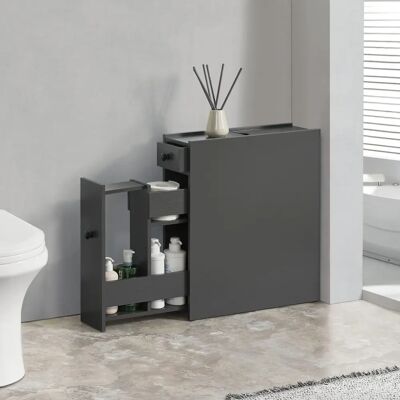en.casa Badschrank Kihniö Dunkelgrau Platzsparend en.casa Badschrank Kihniö Dunkelgrau Platzsparend