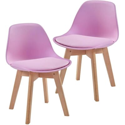 en.casa Juego de 2 Sillas Infantiles - Haya/Rosa - 56x38x33cm - Ergonómicas en.casa Juego de 2 Sillas Infantiles - Haya/Rosa - 56x38x33cm - Ergonómicas