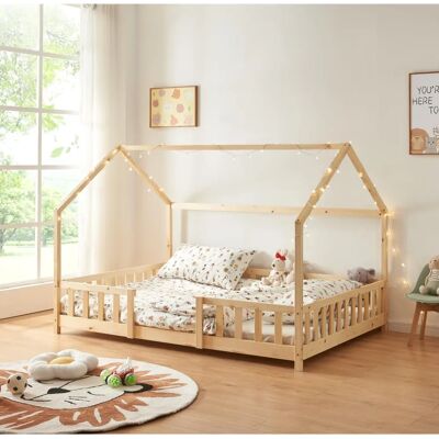 en.casa Lit pour enfants Sisimiut forme de maison en pin 140x200 cm - Publicité en.casa Lit pour enfants Sisimiut forme de maison en pin 140x200 cm - Publicité