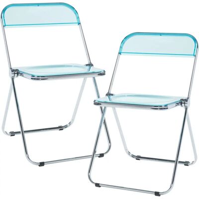 en.casa - Chaise Pliable - 74x46x47 cm - Bleu Clair - Publicité en.casa - Chaise Pliable - 74x46x47 cm - Bleu Clair - Publicité