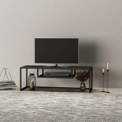 en.casa Mesa de TV Isokyrö - Mueble de metal negro moderno en.casa Mesa de TV Isokyrö - Mueble de metal negro moderno