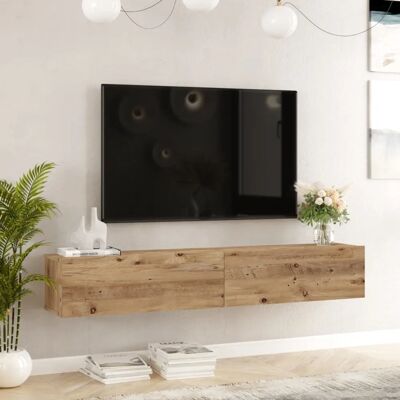 EN.CASA Rustikale Eichen Wand-TV-Schrank mit 2 Türen - 180cm EN.CASA Rustikale Eichen Wand-TV-Schrank mit 2 Türen - 180cm