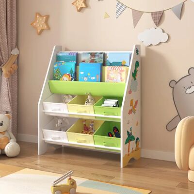 en.casa Ponteceso Kindersregal mit Dinosaurier-Motiv - Mehrfarbig en.casa Ponteceso Kindersregal mit Dinosaurier-Motiv - Mehrfarbig