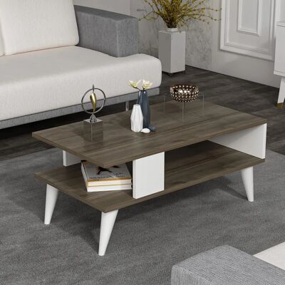 en.casa Lycksele Noyer / Blanc Table basse - Table basse - Publicité en.casa Lycksele Noyer / Blanc Table basse - Table basse - Publicité