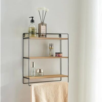 en.casa Estantería de pared Skovbo de 3 niveles - Ahorro de espacio en.casa Estantería de pared Skovbo de 3 niveles - Ahorro de espacio
