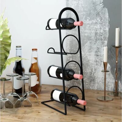 en.casa Portabottiglie da Tavolo Anchamps - Negro - Estante para vinos en.casa Portabottiglie da Tavolo Anchamps - Negro - Estante para vinos