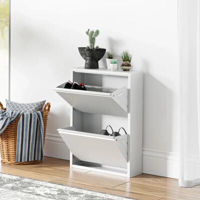 en.casa Platzsparender Schuhschrank mit 2 Klappfächern en.casa Platzsparender Schuhschrank mit 2 Klappfächern