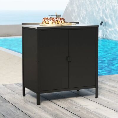 Casa.pro Bolognano Außenlager-Schrank - Griffe, Regal, 92x80x50cm Casa.pro Bolognano Außenlager-Schrank - Griffe, Regal, 92x80x50cm