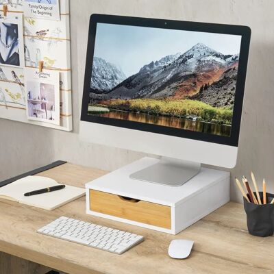 en.casa Vieremä Organizador de Escritorio - Blanco, 9x30x31cm en.casa Vieremä Organizador de Escritorio - Blanco, 9x30x31cm