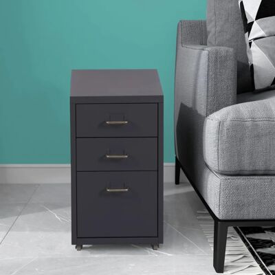 en.casa Kökar Stahl 3-Drawer Rollcontainer - Grau en.casa Kökar Stahl 3-Drawer Rollcontainer - Grau