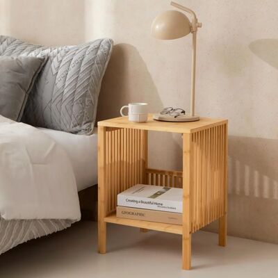 en.casa Varde Natur Bambus Beistelltisch - 50x38,5x33 cm en.casa Varde Natur Bambus Beistelltisch - 50x38,5x33 cm