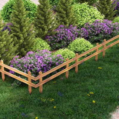 en.casa Conjunto de Bordes de Jardín - Madera de Pino Natural - 2 pcs en.casa Conjunto de Bordes de Jardín - Madera de Pino Natural - 2 pcs