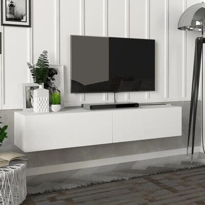 en.casa Toivakka Wandmontierter TV-Schrank - Weiß - Modernes Schwebendes Design en.casa Toivakka Wandmontierter TV-Schrank - Weiß - Modernes Schwebendes Design