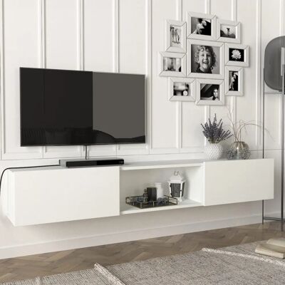en.casa Weißes Wand-TV-Möbel mit Stauraum en.casa Weißes Wand-TV-Möbel mit Stauraum