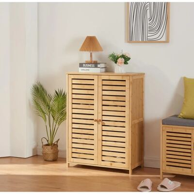 en.casa Bambus Schuhschrank 87,5x66x33cm - Platz für 10 Paar Schuhe en.casa Bambus Schuhschrank 87,5x66x33cm - Platz für 10 Paar Schuhe