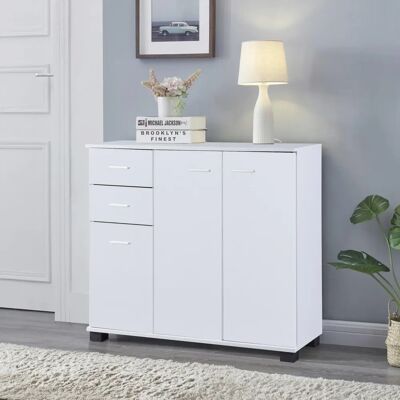 en.casa Crimla Armario Zapatero Blanco con 3 Puertas y 2 Cajones en.casa Crimla Armario Zapatero Blanco con 3 Puertas y 2 Cajones