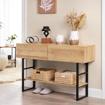 en.casa Mesa consola Varberg - Negro, Roble, 75x120x30 cm en.casa Mesa consola Varberg - Negro, Roble, 75x120x30 cm