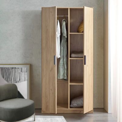 en.casa Armario Eiselfing - Roble - 4 Compartimentos - 176x80x52cm en.casa Armario Eiselfing - Roble - 4 Compartimentos - 176x80x52cm