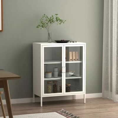 en.casa Stahl Sideboard mit Glastüren - 101,5x80x40cm en.casa Stahl Sideboard mit Glastüren - 101,5x80x40cm