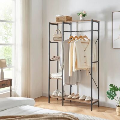 en.casa Hvidovre 170x100x35 cm Schwarz Holzoptik Kleiderständer en.casa Hvidovre 170x100x35 cm Schwarz Holzoptik Kleiderständer