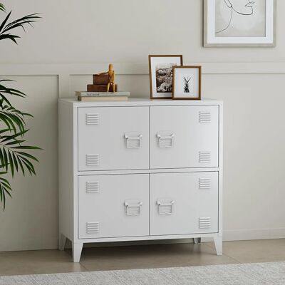Armoire de bureau en acier industriel - 82x80x40 cm - Publicité Armoire de bureau en acier industriel - 82x80x40 cm - Publicité