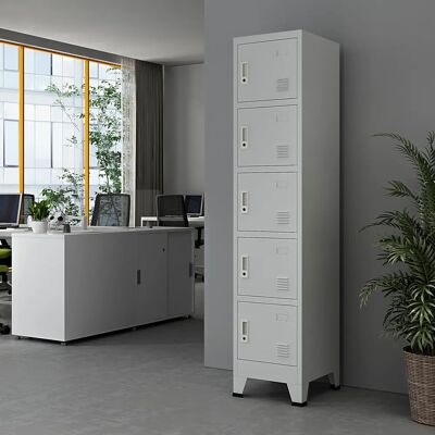 en.casa Armoire métallique Joroinen - 5 portes, serrure, ventilation - 180x38x45cm - Publicité en.casa Armoire métallique Joroinen - 5 portes, serrure, ventilation - 180x38x45cm - Publicité