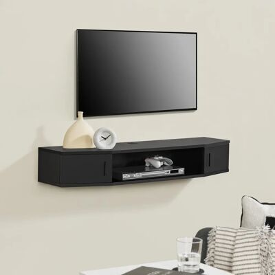 en.casa Estantería de pared Tørring - Negro - Mueble para TV en.casa Estantería de pared Tørring - Negro - Mueble para TV