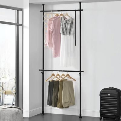 en.casa Kemi Perchero ajustable - Acero, Negro en.casa Kemi Perchero ajustable - Acero, Negro