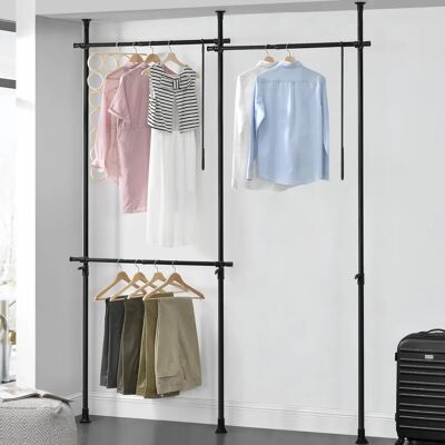 En.casa Kemi Porte-vêtements Réglable - Acier Noir - Publicité En.casa Kemi Porte-vêtements Réglable - Acier Noir - Publicité