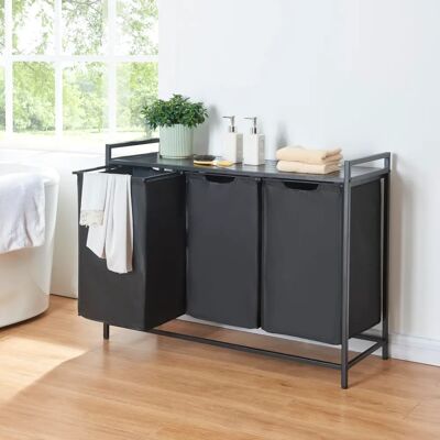 en.casa Saltvik Organizador de ropa - 3 bolsas, 45L, metal y poliéster en.casa Saltvik Organizador de ropa - 3 bolsas, 45L, metal y poliéster