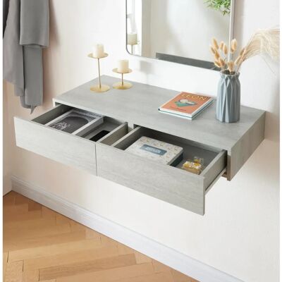 en.casa Estantería de pared Karstula - Efecto Hormigón - 2 cajones - 80x35x12cm en.casa Estantería de pared Karstula - Efecto Hormigón - 2 cajones - 80x35x12cm