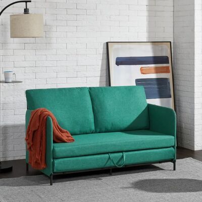 en.casa Sofá cama Soini plegable 2 en 1 - Verde en.casa Sofá cama Soini plegable 2 en 1 - Verde