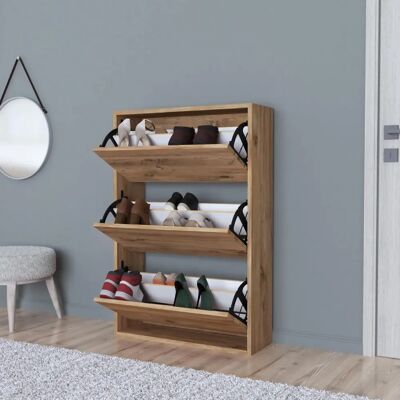 en.casa Zapatero Aurskog - Compacto, 3 Compartimentos, 18 Pares en.casa Zapatero Aurskog - Compacto, 3 Compartimentos, 18 Pares