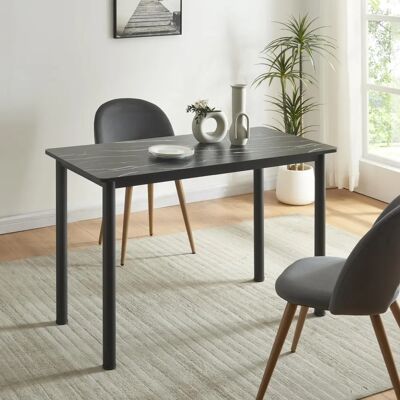 en.casa Mesa de comedor Tammela de acero y MDF - Mármol negro 120x60 cm en.casa Mesa de comedor Tammela de acero y MDF - Mármol negro 120x60 cm