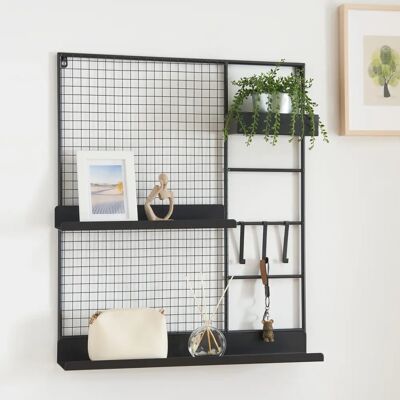 en.casa - Panel de rejilla 70x60x11cm - Negro en.casa - Panel de rejilla 70x60x11cm - Negro