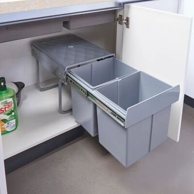 en.casa Froland Doppelkammer Einbaamüllbehälter - 30L en.casa Froland Doppelkammer Einbaamüllbehälter - 30L