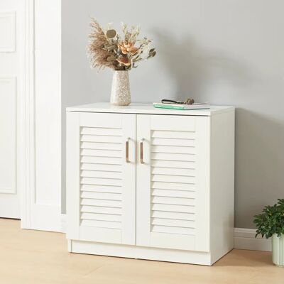 en.casa Løten Schuhschrank - 3 Regale, Weiß en.casa Løten Schuhschrank - 3 Regale, Weiß