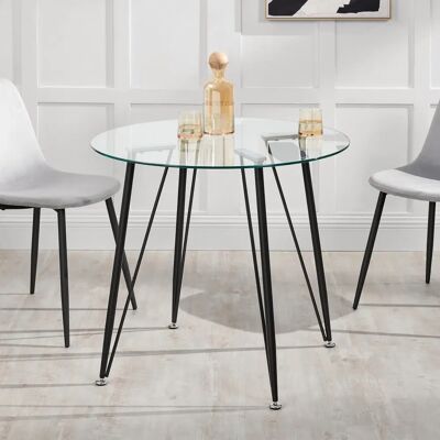 en.casa Mesa Redonda de Cristal Huittinen - Diseño Moderno para Comedor y Oficina en.casa Mesa Redonda de Cristal Huittinen - Diseño Moderno para Comedor y Oficina