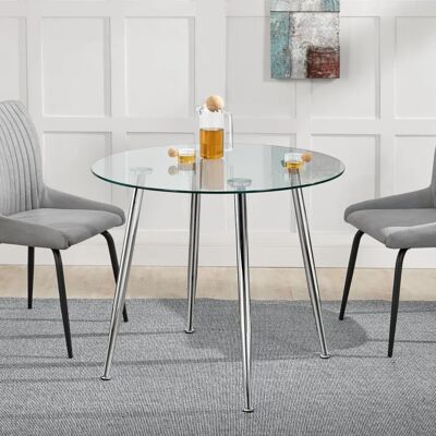 en.casa - Moderner runder Tisch aus gehärtetem Glas - 80cm en.casa - Moderner runder Tisch aus gehärtetem Glas - 80cm